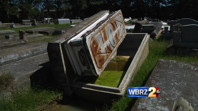 Ascension works to rebury caskets and vaults following flood